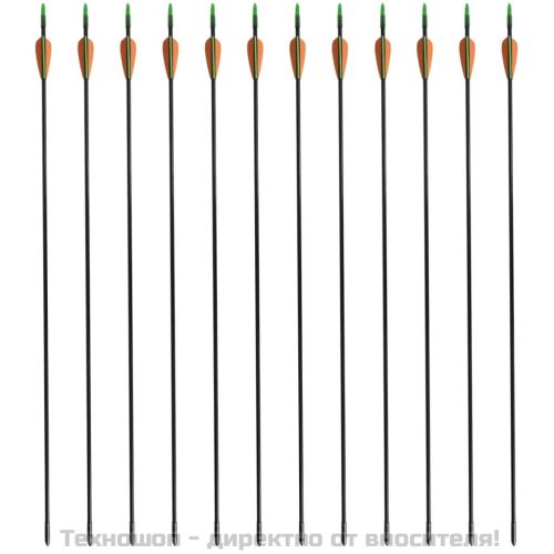 Стандартни рекърв стрели за лък 30" 0,6 см фибростъкло 12 бр