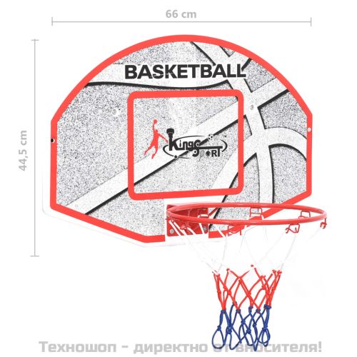 Комплект баскетболно табло стенен монтаж пет части 66x44,5 см