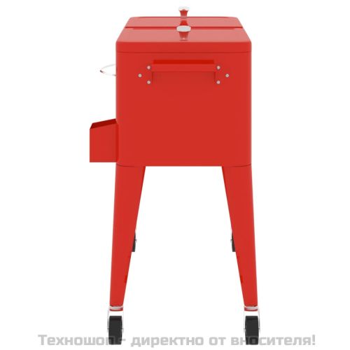 Хладилна количка с колела, червена, 92x43x89 см
