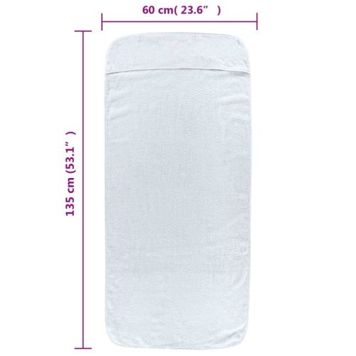 Плажни кърпи 2 бр бели 60x135 см текстил 400 GSM