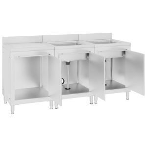 Търговски кухненски шкаф за мивка, 180x60x96 см, инокс
