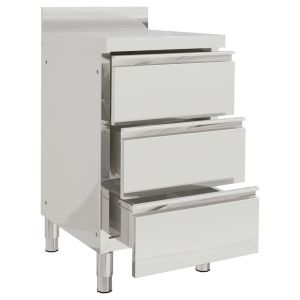 Търговски кухненски шкафове с 3 чекмеджета, 2 бр, инокс