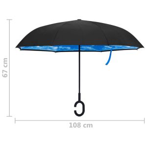 Чадър C-образна дръжка черен 108 см