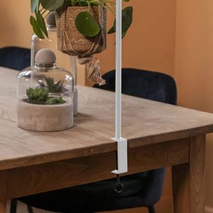 Esschert Design Декоративен прът за маса със скоба, бял