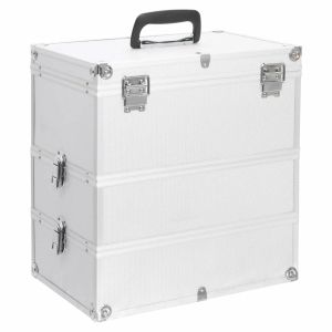 Куфар за гримове, 37x24x40 см, сребрист, алуминий