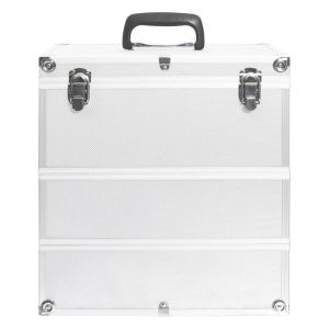 Куфар за гримове, 37x24x40 см, сребрист, алуминий