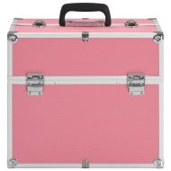 Куфар за гримове, 38x23x34 см, розов, алуминий