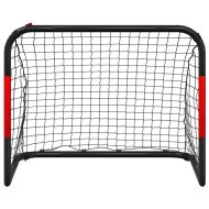 Футболна врата с мрежа, червено и черно, 90x48x71 см, стомана