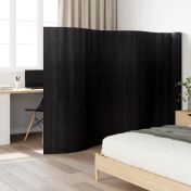 Преграда за стая, черен, 165x800 см, бамбук