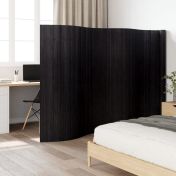 Преграда за стая, черен, 165x600 см, бамбук