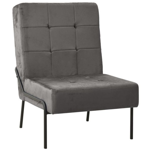 Стол за релаксация, 65x79x87 см, тъмносив, кадифе