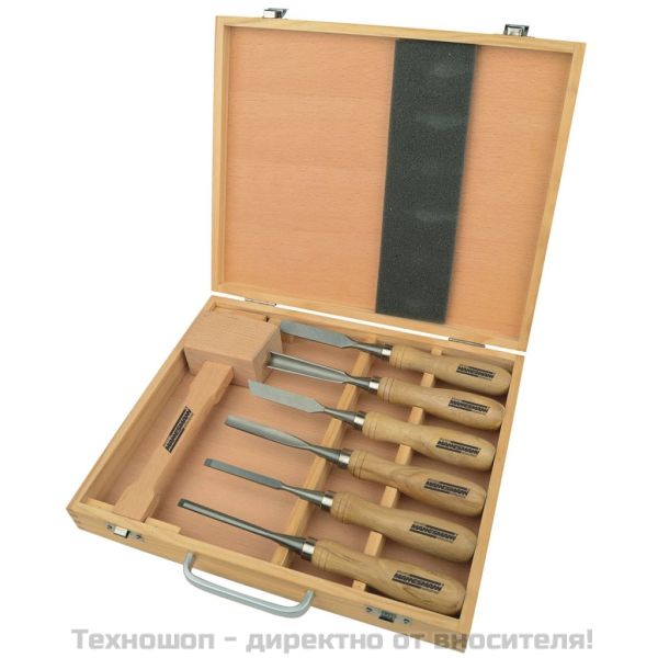 Brüder Mannesmann Комплект инструменти за дърворезба, 7 части, 66107