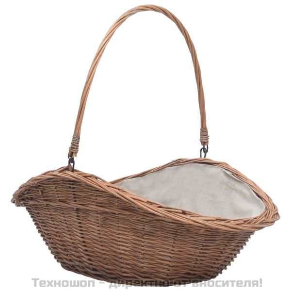 286988 Firewood Basket with Handle 60x44x55 cm Natural Willow