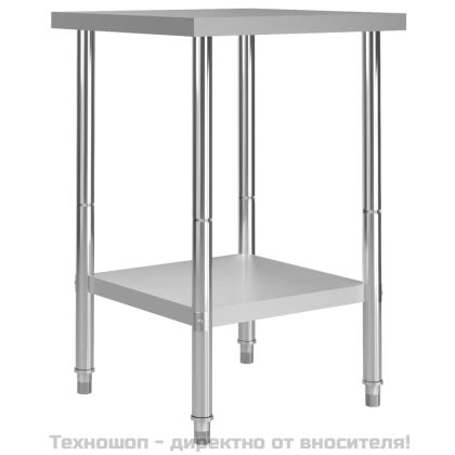 Кухненска работна маса, 60x60x85 см, неръждаема стомана
