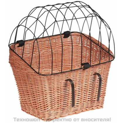 FLAMINGO Кучешка кошница за колело, върба, 45x38x47 см
