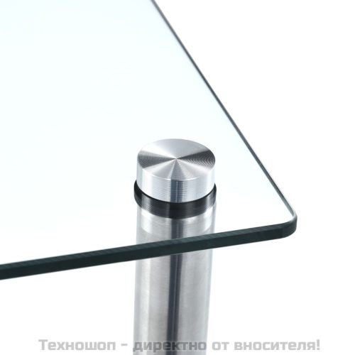 Етажерка с 5 рафта, прозрачна, 40x40x130 см, закалено стъкло