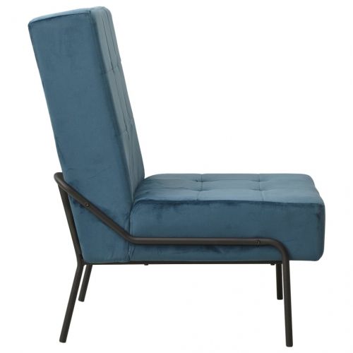 Стол за релаксация, 65x79x87 см, син, кадифе