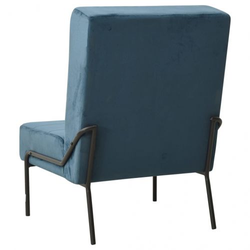 Стол за релаксация, 65x79x87 см, син, кадифе