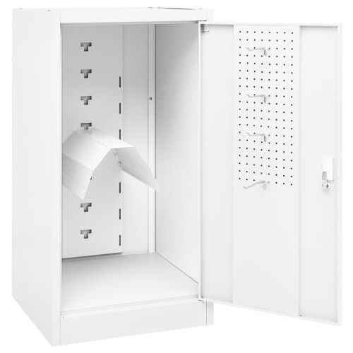 Шкаф за екипировка за езда, бял, 53x53x105 см, стомана