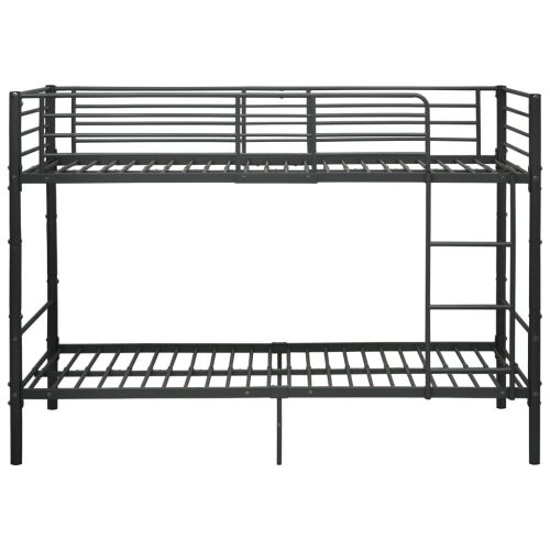 Двуетажно легло, черно, метал, 90x200 см