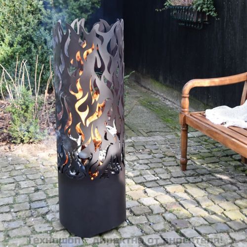 Esschert Design Огнище Flames, въглеродна стомана, черно, FF408