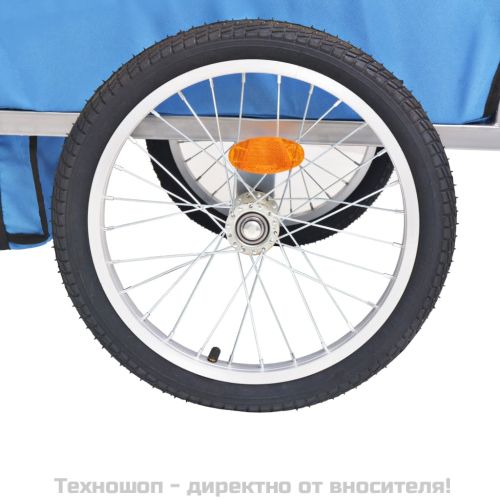 Ремарке за велосипед, сиво и синьо, 30 кг