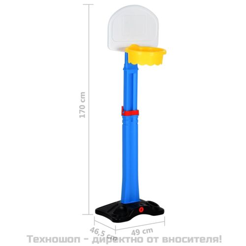 Детска баскетболна стойка, регулируема, 170 см