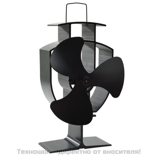 Вентилатор за печка за топъл въздух, 3 перки, черен