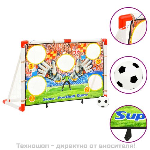Комплект детска футболна врата, стена за голове, 120x51x77,5 см