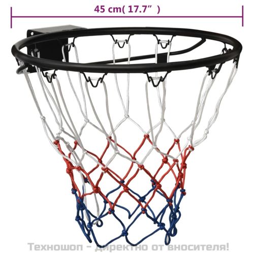 Баскетболен ринг, черен, 45 см, стомана