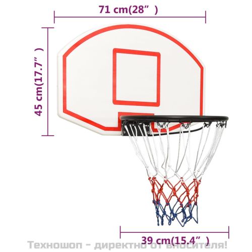 Баскетболно табло бяло 71x45x2 см полиетилен