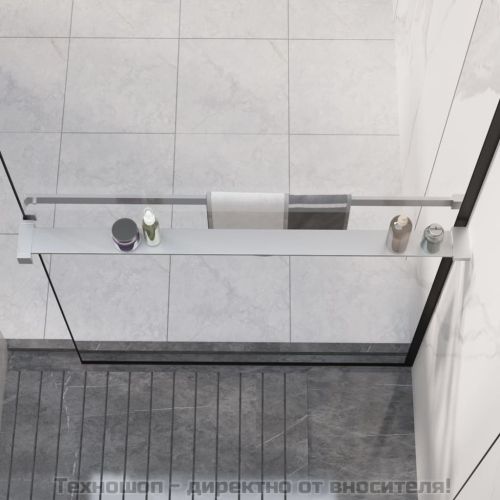 Рафт за душ за стена за душ кабина хром 90 см алуминий