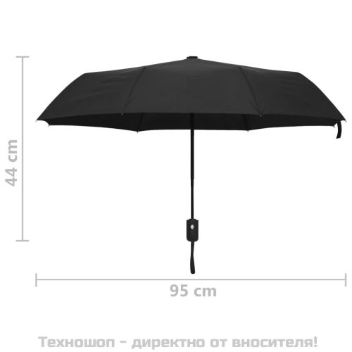Автоматичен сгъваем чадър черен 95 см