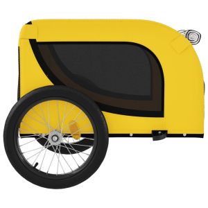 Ремарке за колело за любимци жълт и черен Оксфорд плат и желязо