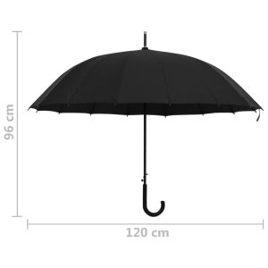Автоматичен чадър, черен, 120 см