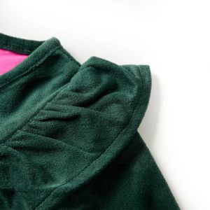 Детска блуза с харбалички, тъмнозелена, 92