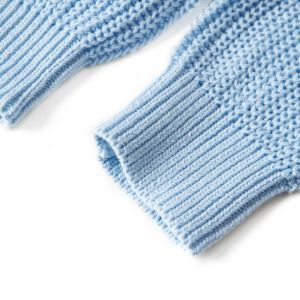Детска жилетка, плетена, синя, 92