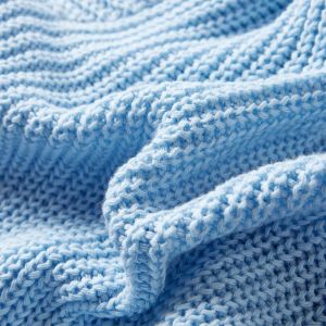 Детска жилетка, плетена, синя, 92