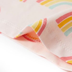 Детска пижама с къс ръкав, меко розово, 128