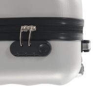 Твърд куфар с колелца, светлосребристо, ABS